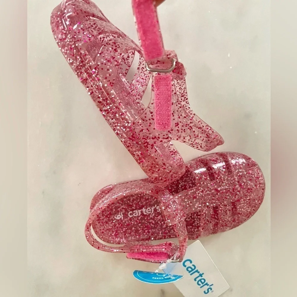 Carter's Pink Glitter Jelly Sandals